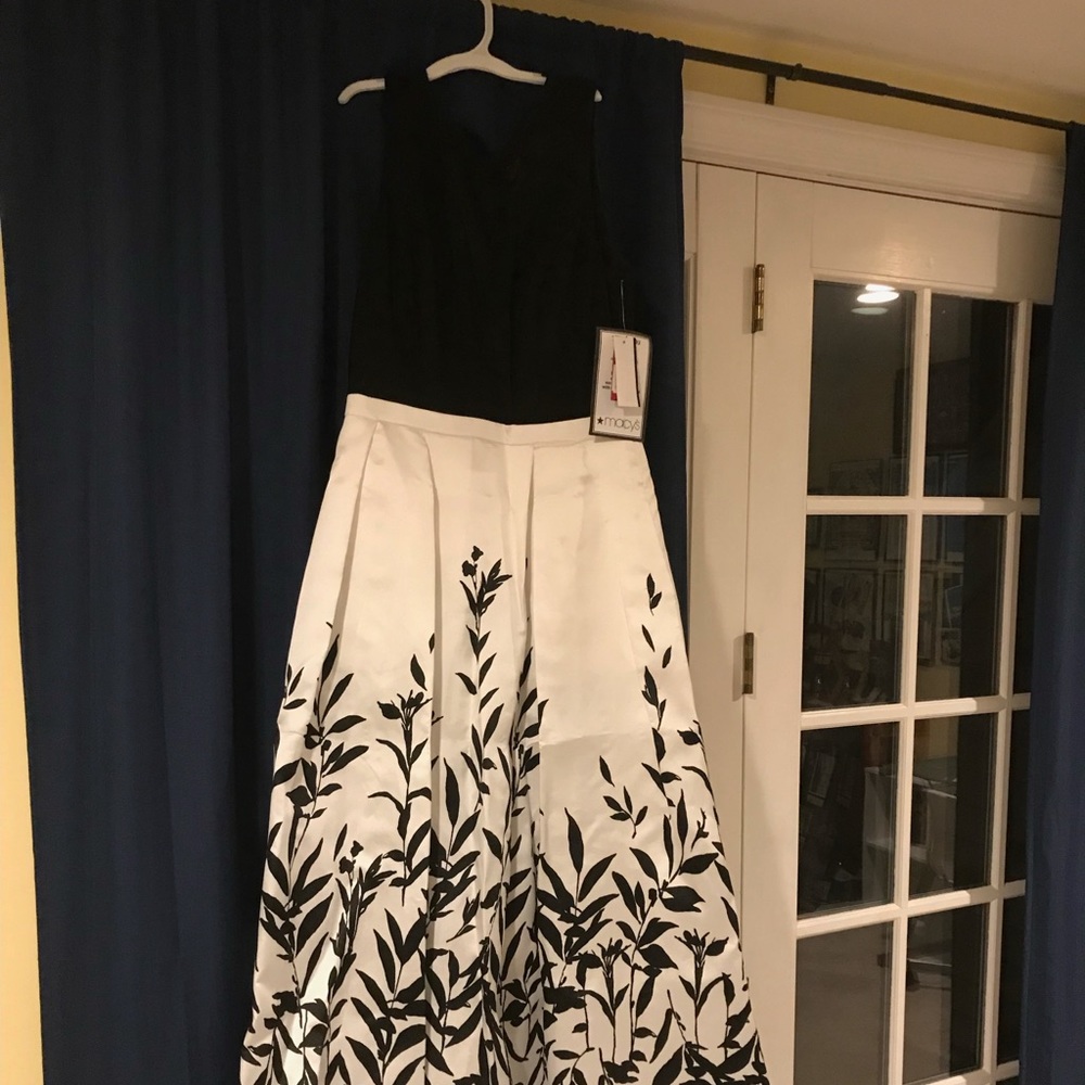 Black and white prom dress
